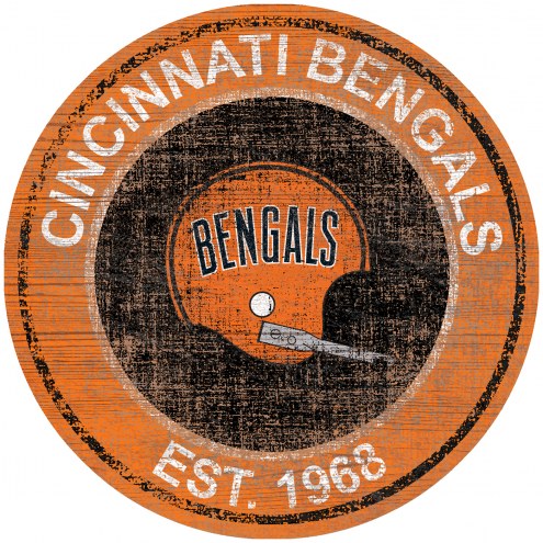 Cincinnati Bengals 24&quot; Heritage Logo Round Sign