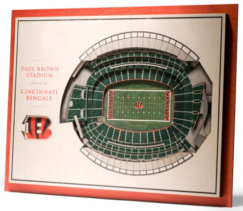 Cincinnati Bengals 5-Layer StadiumViews 3D Wall Art