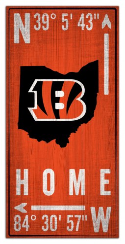 Cincinnati Bengals 6&quot; x 12&quot; Coordinates Sign