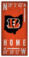 Cincinnati Bengals 6" x 12" Coordinates Sign