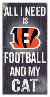 Cincinnati Bengals 6" x 12" Football & My Cat Sign