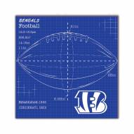 Cincinnati Bengals Ball Blueprint 10" x 10" Sign