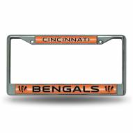 Cincinnati Bengals Chrome Glitter License Plate Frame