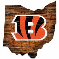 Cincinnati Bengals Distressed State with Logo Sign