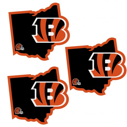 Cincinnati Bengals Home State Decal - 3 Pack