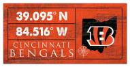 Cincinnati Bengals Horizontal Coordinate 6" x 12" Sign