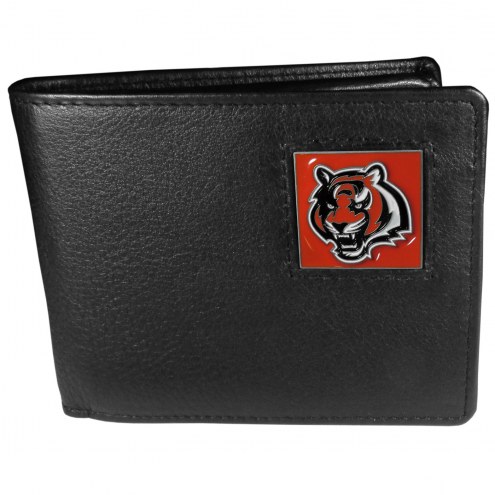 Cincinnati Bengals Leather Bi-fold Wallet in Gift Box