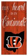 Cincinnati Bengals My Heart State 6" x 12" Sign
