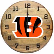 Cincinnati Bengals Oak Barrel Clock