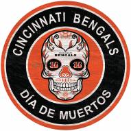 Cincinnati Bengals Sugar Skull 12" Circle Sign