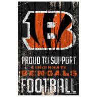 Cincinnati Bengals Proud to Support Wood Sign