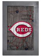 Cincinnati Reds 11" x 19" City Map Framed Sign