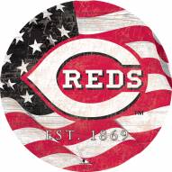 Cincinnati Reds 12" Team Color Flag Circle Sign
