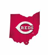 Cincinnati Reds 12" Team Color Logo State Sign