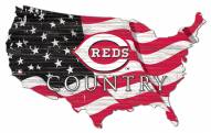 Cincinnati Reds 15" USA Flag Cutout Sign
