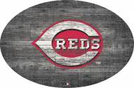 Cincinnati Reds 46" Distressed Wood Oval Sign