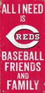 Cincinnati Reds 6" x 12" Friends & Family Sign