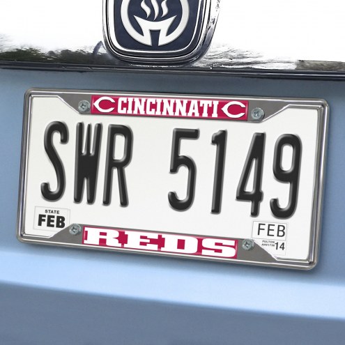 Cincinnati Reds Chrome Metal License Plate Frame