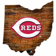 Cincinnati Reds Distressed State with Logo Sign