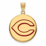 Cincinnati Reds Sterling Silver Gold Plated Large Pendant