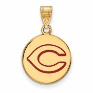 Cincinnati Reds Sterling Silver Gold Plated Medium Pendant