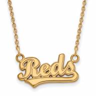 Cincinnati Reds Sterling Silver Gold Plated Small Pendant Necklace