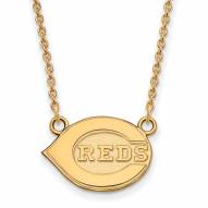 Cincinnati Reds Sterling Silver Gold Plated Small Pendant Necklace