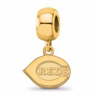 Cincinnati Reds Sterling Silver Gold Plated Extra Small Dangle Bead