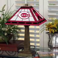 Cincinnati Reds Stained Glass Mission Table Lamp