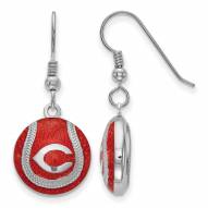 Cincinnati Reds Sterling Silver Baseball Earrings