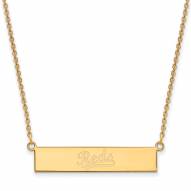Cincinnati Reds Sterling Silver Gold Plated Bar Necklace