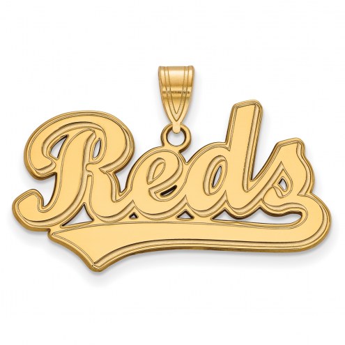 Cincinnati Reds Sterling Silver Gold Plated Large Pendant