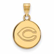 Cincinnati Reds Sterling Silver Gold Plated Small Disc Pendant