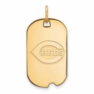 Cincinnati Reds Sterling Silver Gold Plated Small Dog Tag