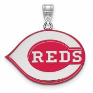 Cincinnati Reds Sterling Silver Large Enameled Pendant
