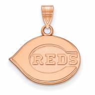 Cincinnati Reds Sterling Silver Rose Gold Plated Small Pendant