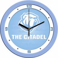 Citadel Bulldogs Baby Blue Wall Clock