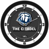 Citadel Bulldogs Carbon Fiber Wall Clock