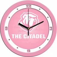 Citadel Bulldogs Pink Wall Clock