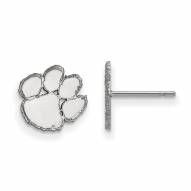 Clemson Tigers 10k White Gold Extra Small Post Earrings