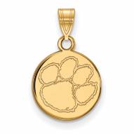 Clemson Tigers 10k Yellow Gold Small Disc Pendant