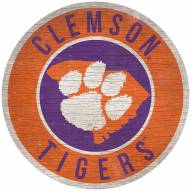 Clemson Tigers 12" Circle with State Sign