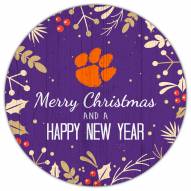 Clemson Tigers 12" Merry Christmas & Happy New Year Sign