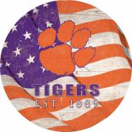 Clemson Tigers 12" Team Color Flag Circle Sign