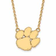 Clemson Tigers 14k Yellow Gold Large Pendant Necklace