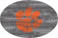 Clemson Tigers 46" Distressed Wood Oval Sign