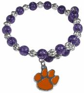 Clemson Tigers Bead Memory Wire Bracelet