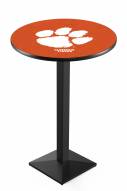 Clemson Tigers Black Wrinkle Pub Table with Square Base