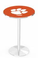 Clemson Tigers Chrome Pub Table with Round Base