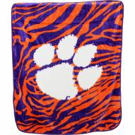 Clemson Tigers Raschel Throw Blanket